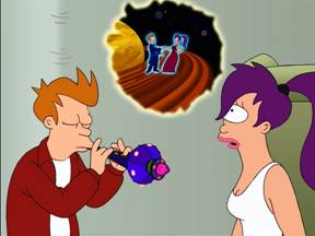 futurama fry leela flute instrument romance musical does play