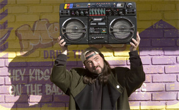 Oddly, no sound comes out of that boombox.